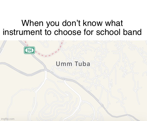 Umm Tuba | When you don’t know what instrument to choose for school band | image tagged in umm tuba | made w/ Imgflip meme maker
