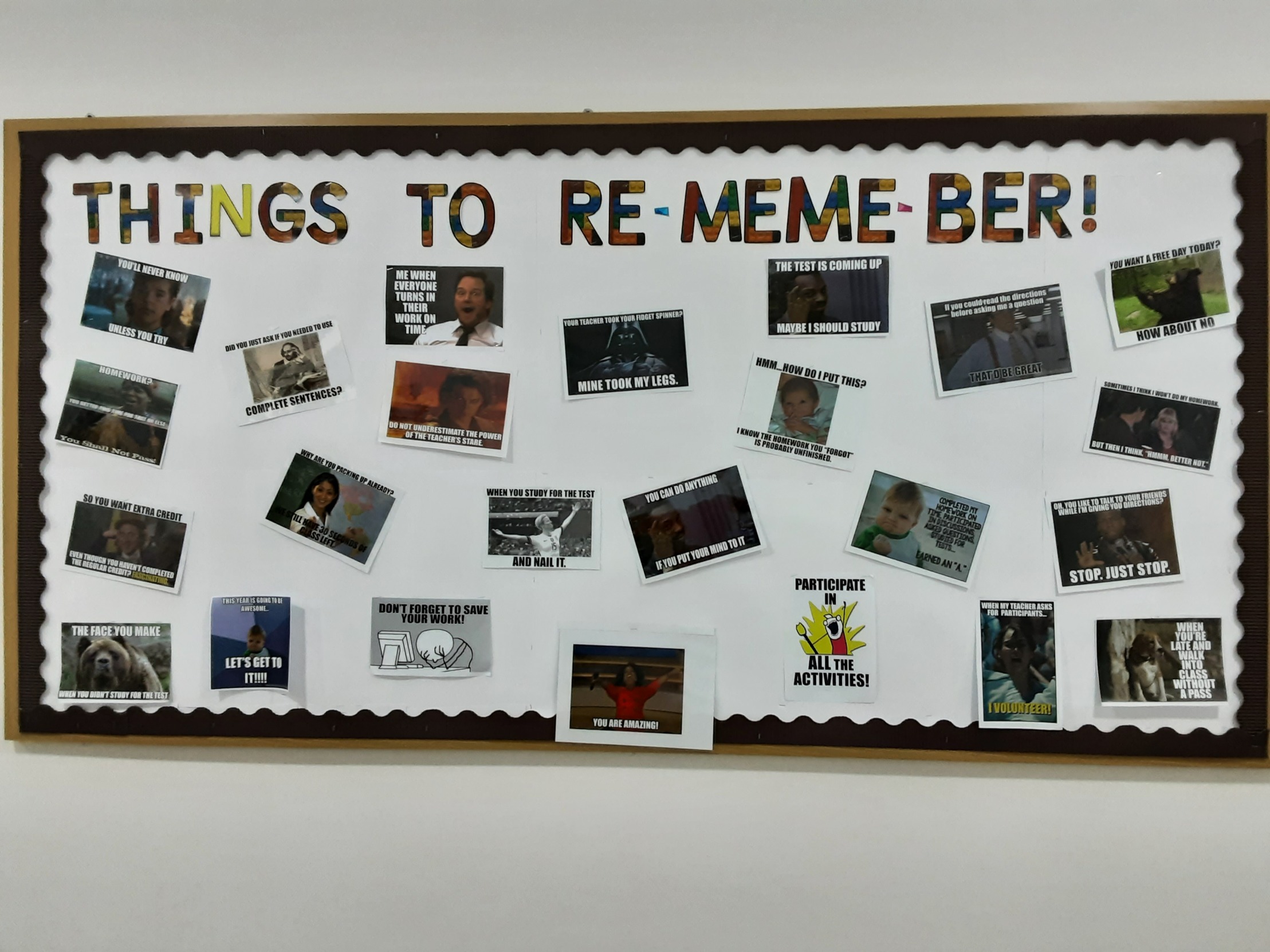 High Quality School meme board Blank Meme Template