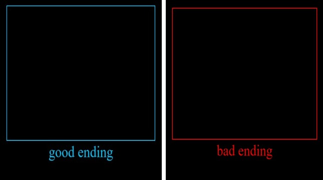good ending - bad ending Blank Meme Template