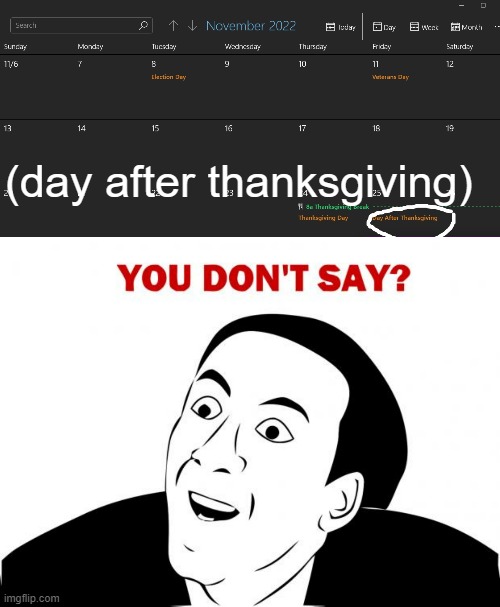 if u see this ur a human | (day after thanksgiving) | image tagged in memes,you don't say | made w/ Imgflip meme maker