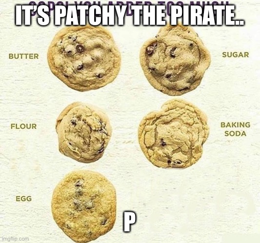 Oops, You Added Too Much | IT’S PATCHY THE PIRATE.. P | image tagged in oops you added too much | made w/ Imgflip meme maker