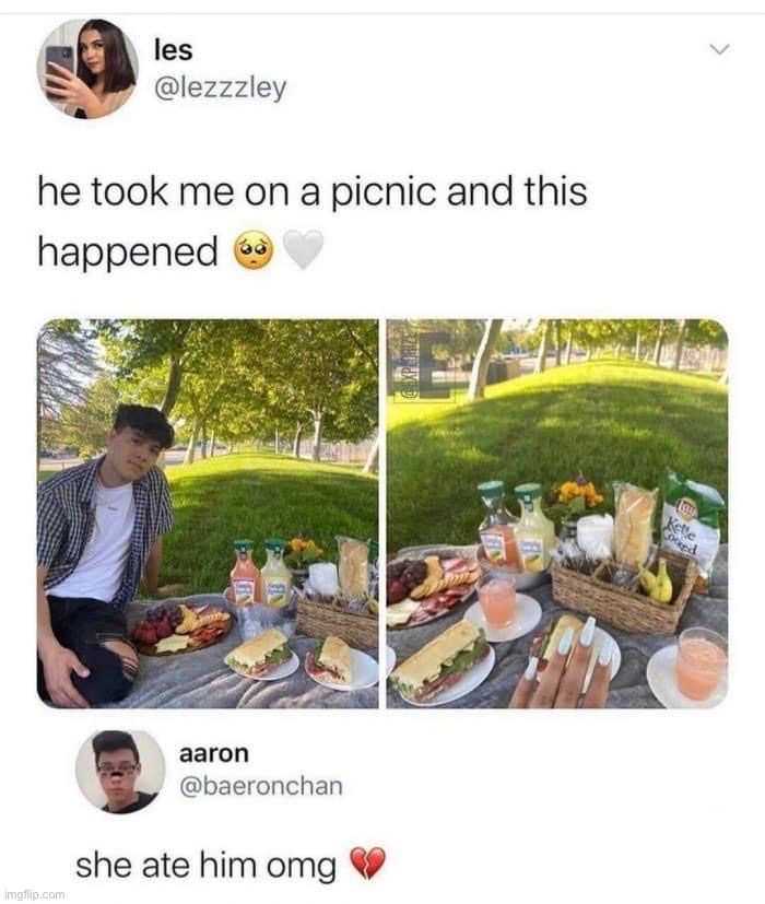 She ate him omg | image tagged in she ate him omg | made w/ Imgflip meme maker