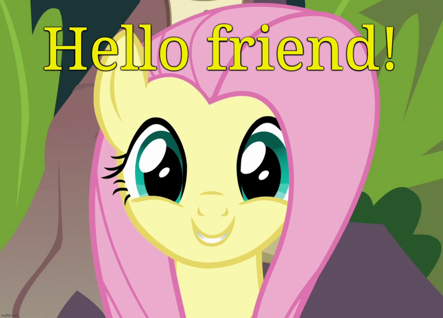 Shyabetes 2 (MLP) | Hello friend! | image tagged in shyabetes 2 mlp | made w/ Imgflip meme maker