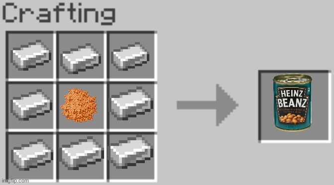 sh*tty custom crafts pt2 BEANS | image tagged in synthesis,beans,memes,funny,craft,minecraft | made w/ Imgflip meme maker