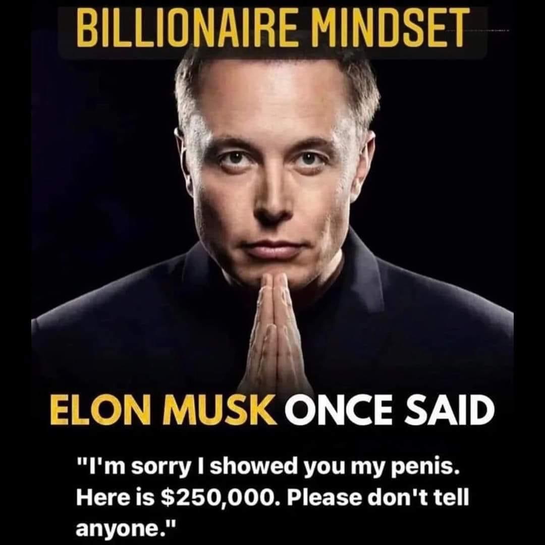 High Quality Elon Musk billionaire mindset Blank Meme Template