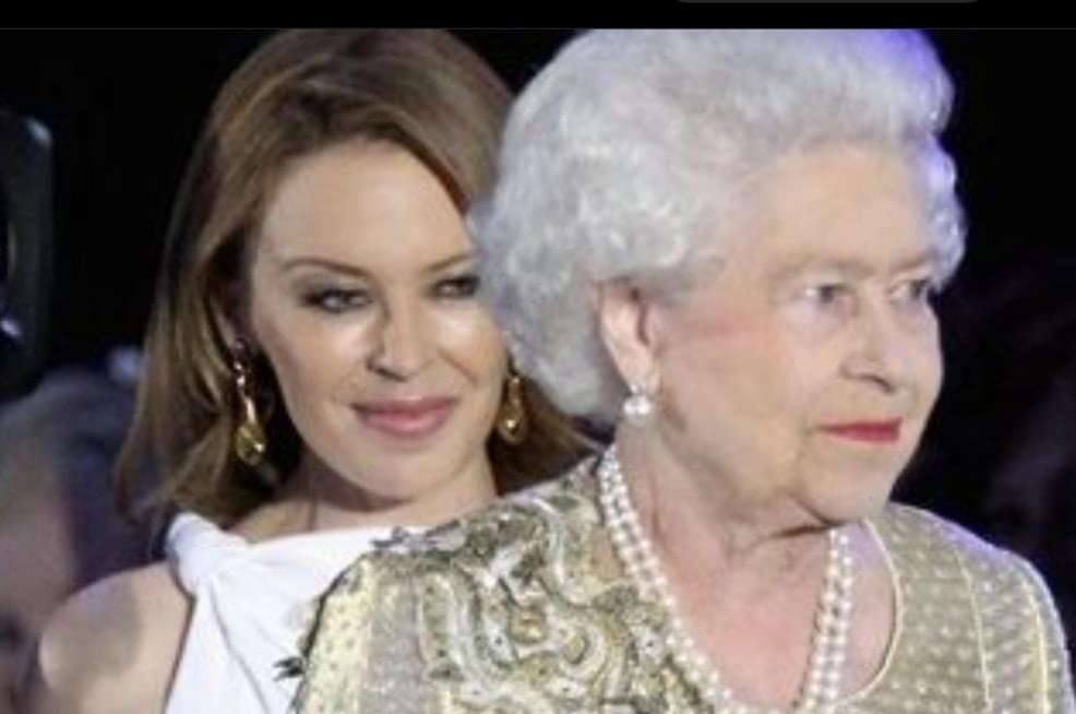 High Quality Kylie Minogue and Queen Elizabeth II Blank Meme Template