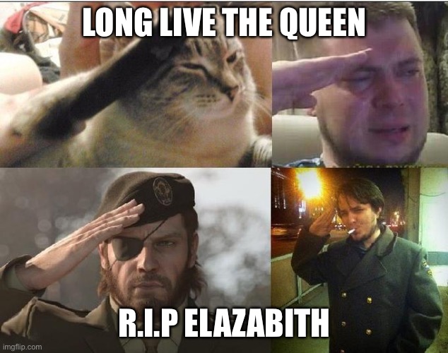 Ozon's Salute | LONG LIVE THE QUEEN; R.I.P ELAZABITH | image tagged in ozon's salute | made w/ Imgflip meme maker