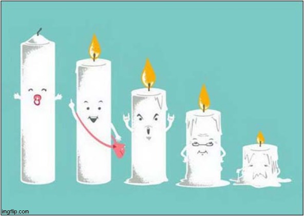 The Five Ages Of Candles | image tagged in life,ages,candles,front page | made w/ Imgflip meme maker