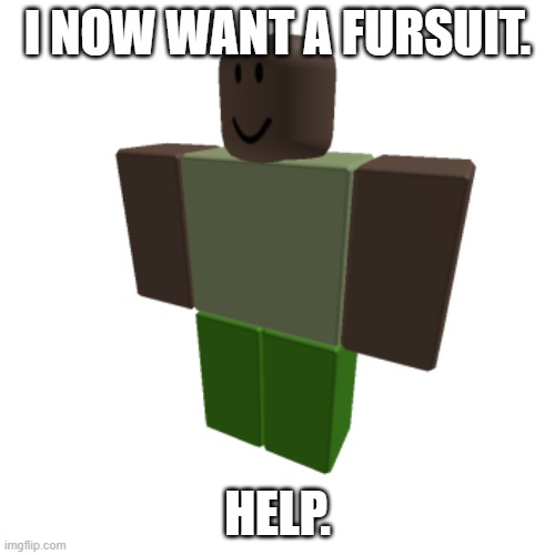 Roblox oc | I NOW WANT A FURSUIT. HELP. | image tagged in roblox oc | made w/ Imgflip meme maker