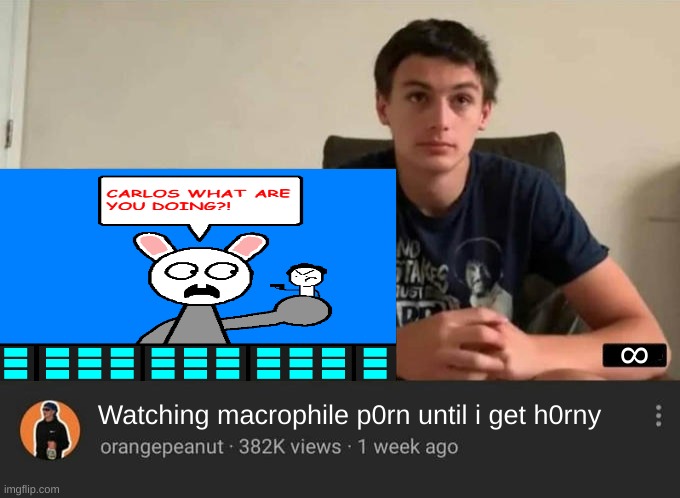 press f in the chat for orangepeanut | ∞; Watching macrophile p0rn until i get h0rny | image tagged in memes,funny,watching until i laugh,macrophile,p0rn,f | made w/ Imgflip meme maker