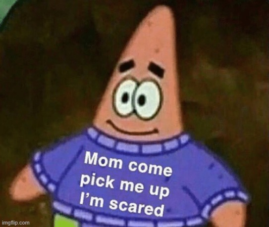 Mom come pick me up i'm scared | image tagged in mom come pick me up i'm scared | made w/ Imgflip meme maker