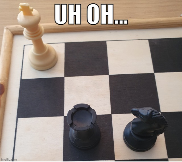 Check mate | UH OH... | image tagged in check mate | made w/ Imgflip meme maker