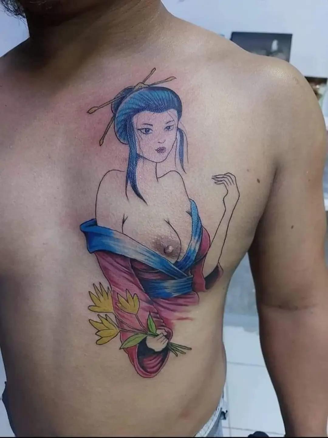 High Quality Geisha tattoo Blank Meme Template