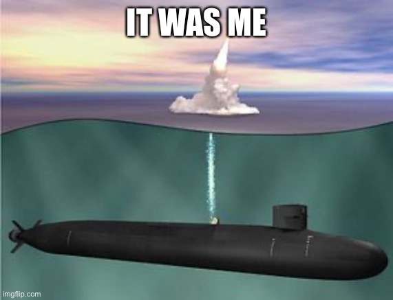 Nuclear submarine | IT WAS ME | image tagged in nuclear submarine | made w/ Imgflip meme maker