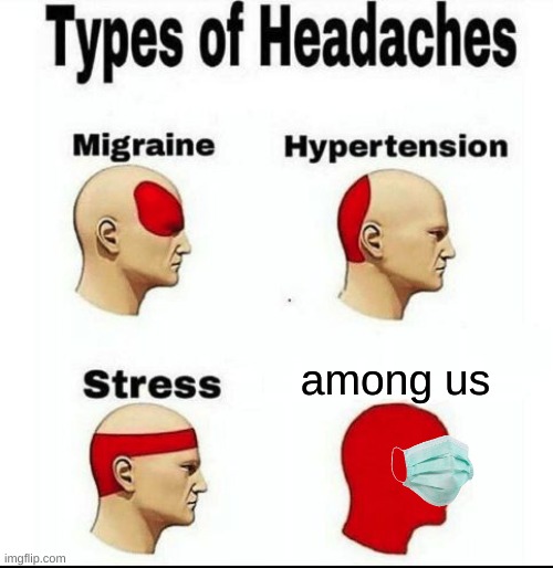 Types of Headaches meme | among us | image tagged in types of headaches meme,among us | made w/ Imgflip meme maker