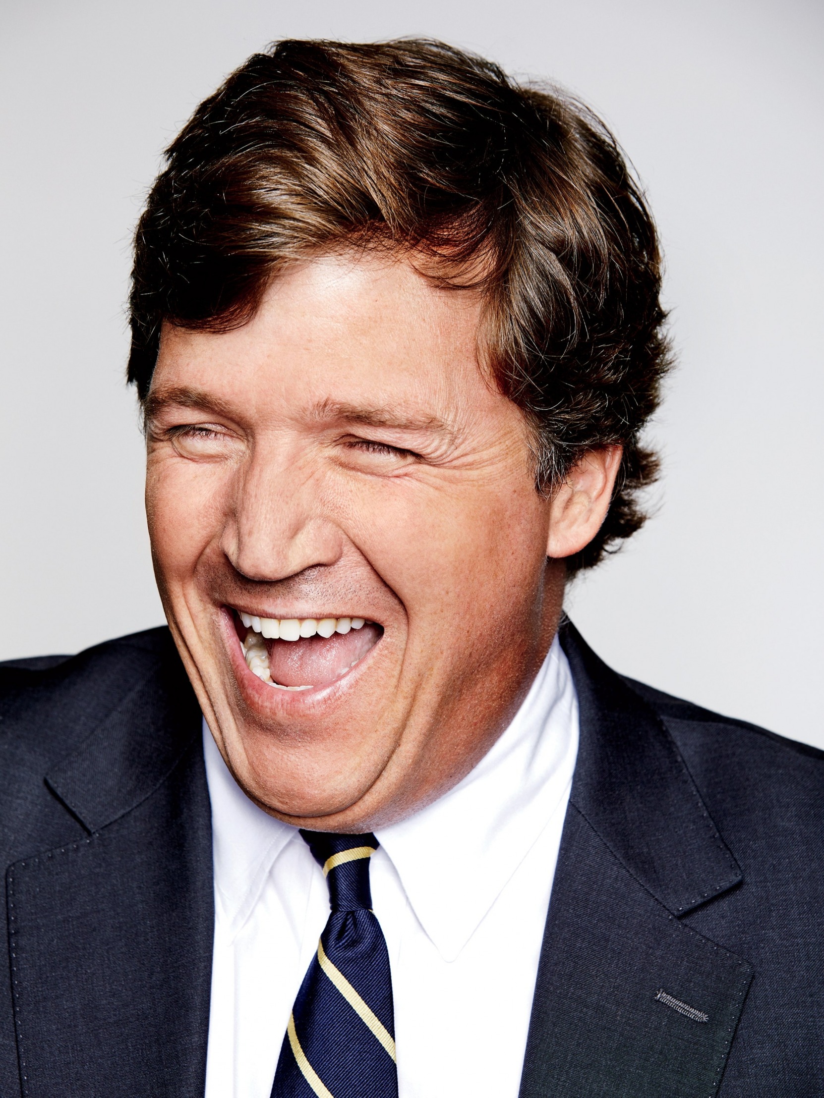 High Quality Tucker Carlson Laughing Blank Meme Template