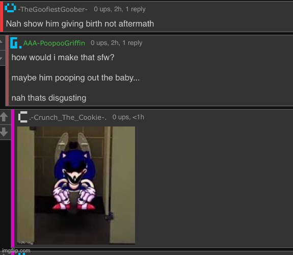 image tagged in sonic exe taking a dump | made w/ Imgflip meme maker