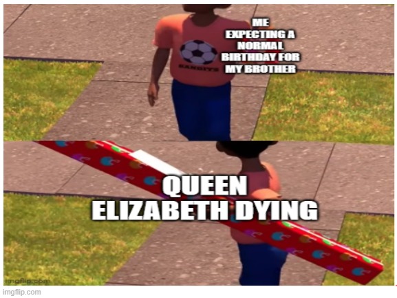 Kinda sus ngl | image tagged in queen elizabeth,birthday,brother | made w/ Imgflip meme maker