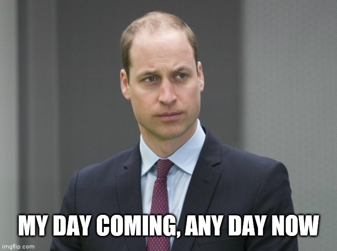 Sad Prince William | MY DAY COMING, ANY DAY NOW | image tagged in sad prince william | made w/ Imgflip meme maker