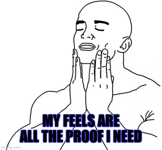Feels Good Man | MY FEELS ARE ALL THE PROOF I NEED | image tagged in feels good man | made w/ Imgflip meme maker