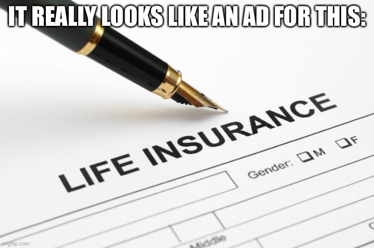 Life Insurance | IT REALLY LOOKS LIKE AN AD FOR THIS: | image tagged in life insurance | made w/ Imgflip meme maker