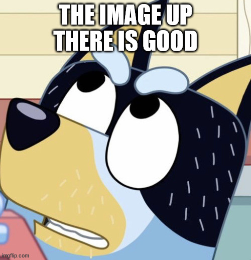 Bandit Heeler | THE IMAGE UP THERE IS GOOD | image tagged in bandit heeler | made w/ Imgflip meme maker