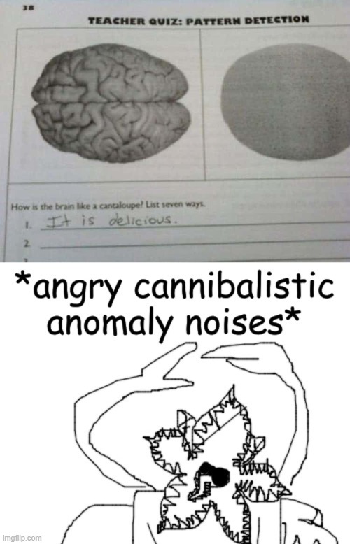 image tagged in angry cannibalistic anomaly noises | made w/ Imgflip meme maker