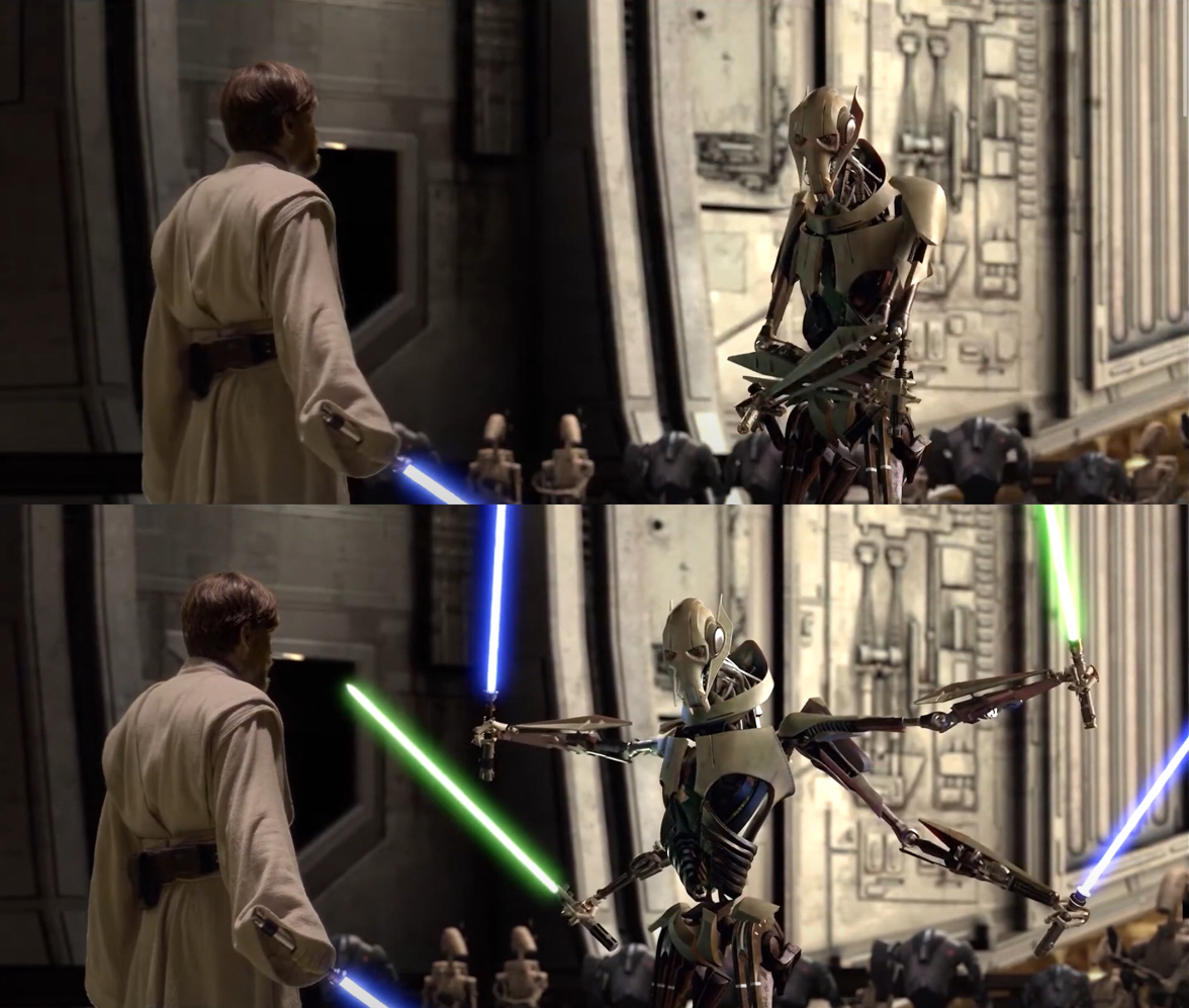 Obi-Wan vs the 4 horsemen Blank Meme Template