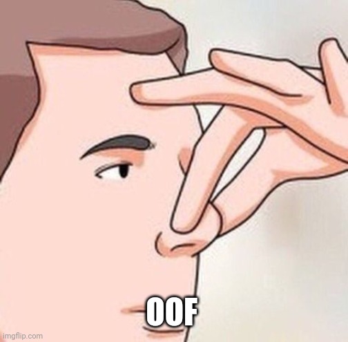 Hold nose | OOF | image tagged in hold nose | made w/ Imgflip meme maker