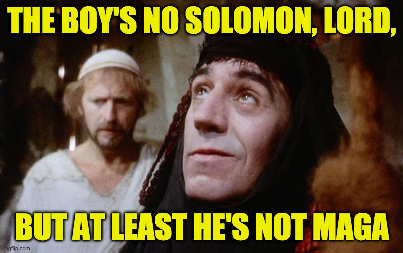 Thinking of Mom  ( : | THE BOY'S NO SOLOMON, LORD, BUT AT LEAST HE'S NOT MAGA | image tagged in memes,mom,maga | made w/ Imgflip meme maker