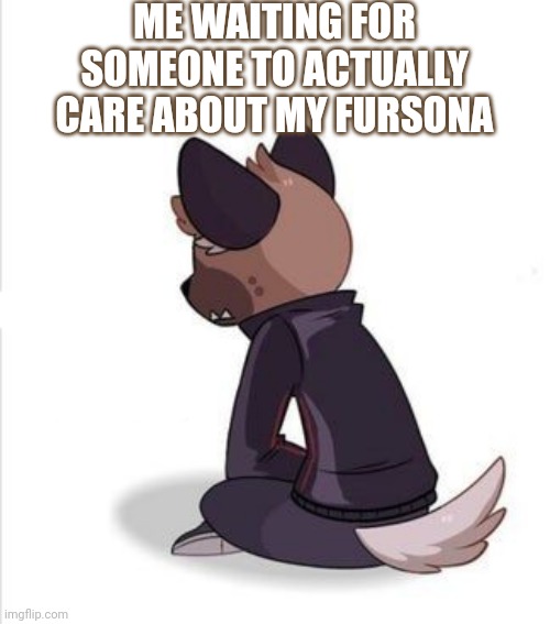 Just sitting here | ME WAITING FOR SOMEONE TO ACTUALLY CARE ABOUT MY FURSONA | image tagged in furry,furry memes,waiting | made w/ Imgflip meme maker