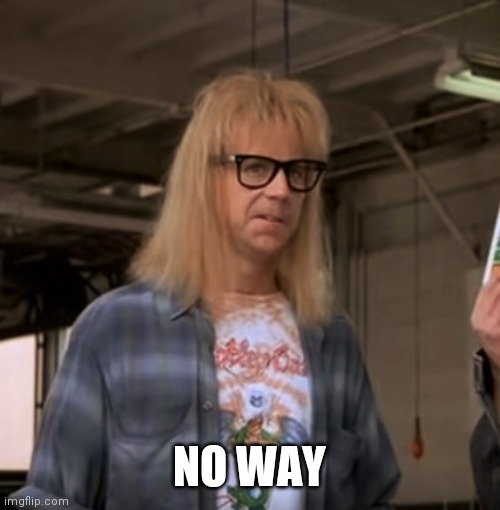 Garth | NO WAY | image tagged in garth | made w/ Imgflip meme maker