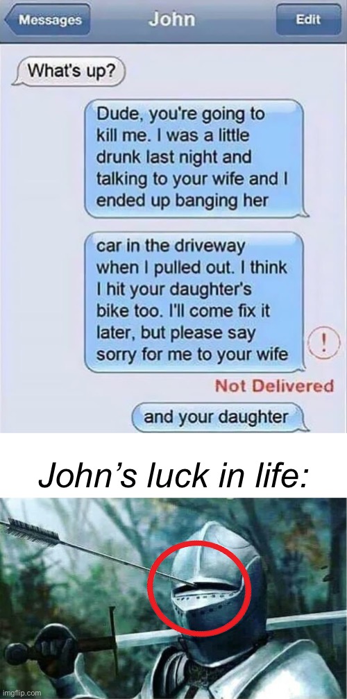 Most unlucky man alive: John | John’s luck in life: | image tagged in i hope this gets featured in under 24 hours,unlike my last image smh | made w/ Imgflip meme maker