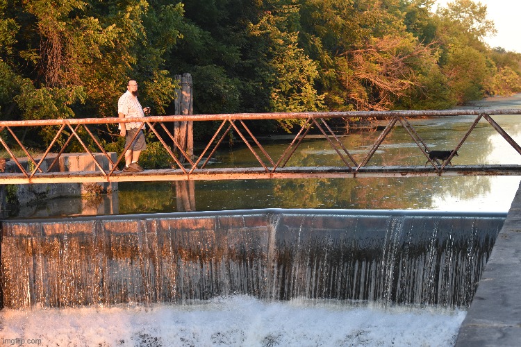 Hennepin canal spillway bridge | made w/ Imgflip meme maker