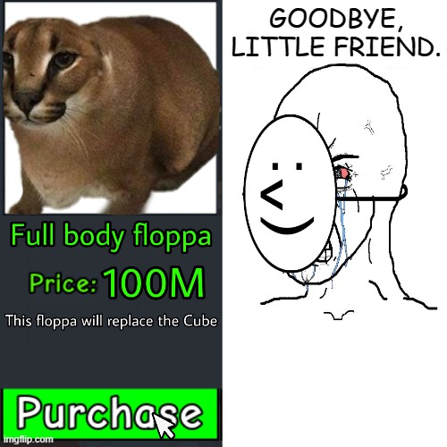 Goodbye, Floppa | GOODBYE, LITTLE FRIEND. | image tagged in floppa,sad,rip | made w/ Imgflip meme maker