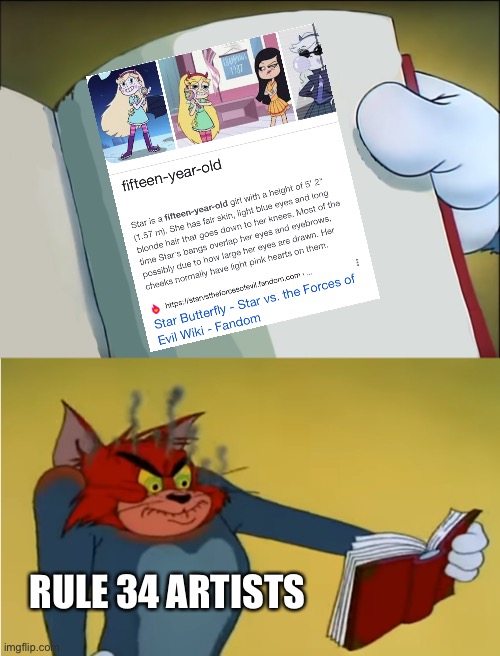 R34 Artists be Like: |  RULE 34 ARTISTS | image tagged in angry tom reading book,memes,rules,svtfoe,star vs the forces of evil,angry tom | made w/ Imgflip meme maker