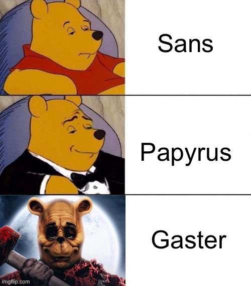 . | Sans; Papyrus; Gaster | image tagged in blood and honey template,undertale,sans,papyrus,gaster,memes | made w/ Imgflip meme maker