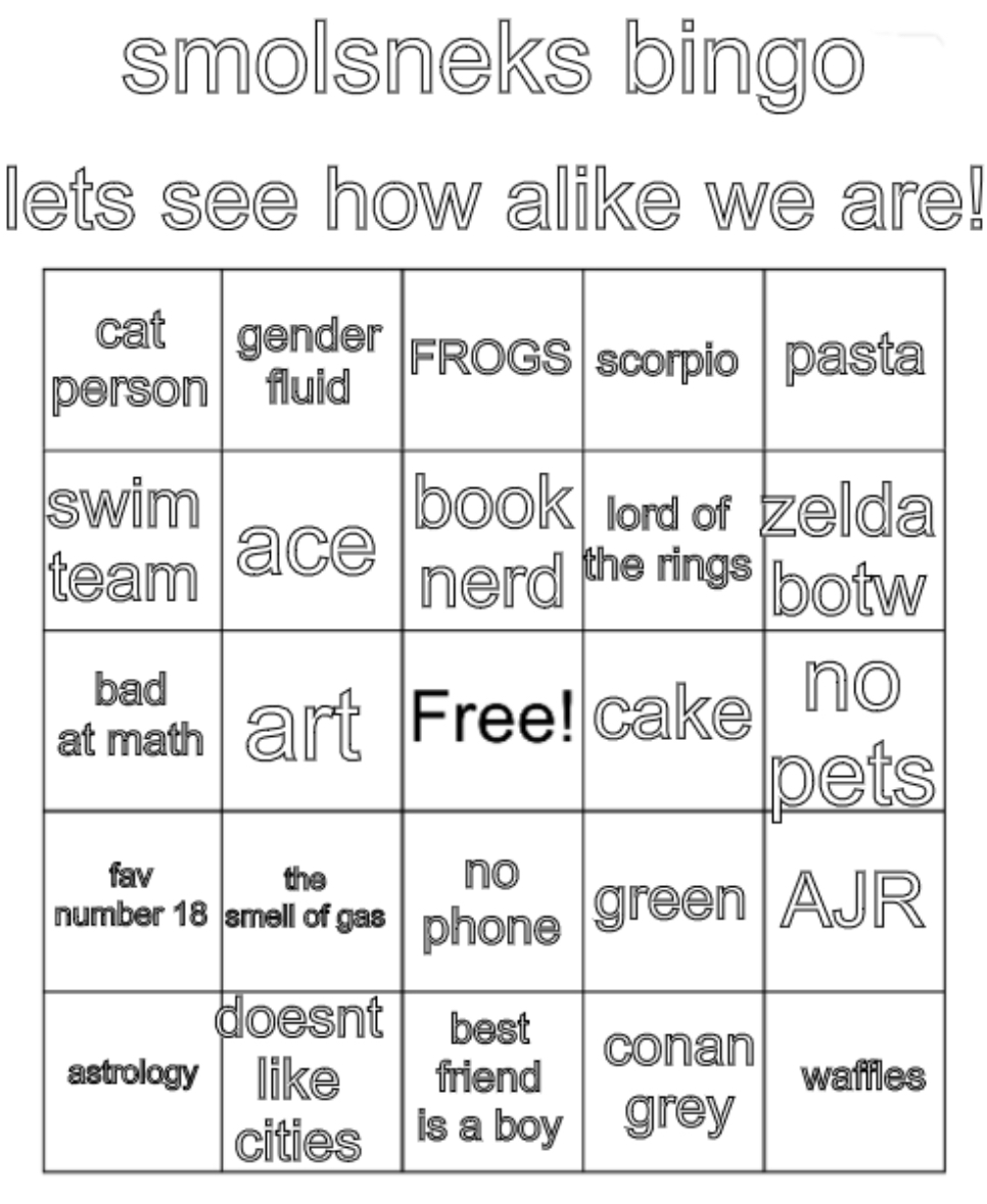 High Quality smolsnek bingo Blank Meme Template