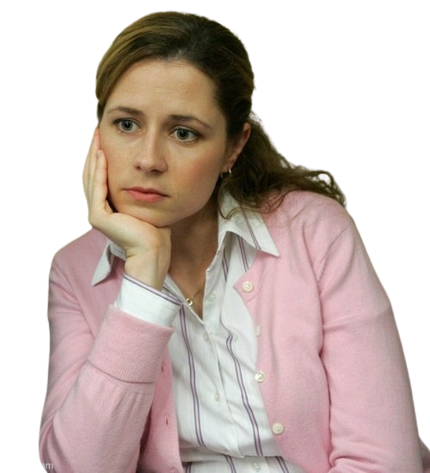 The Office Pam thinking transparent Blank Meme Template