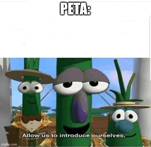 Allow us to introduce ourselves | PETA: | image tagged in allow us to introduce ourselves | made w/ Imgflip meme maker