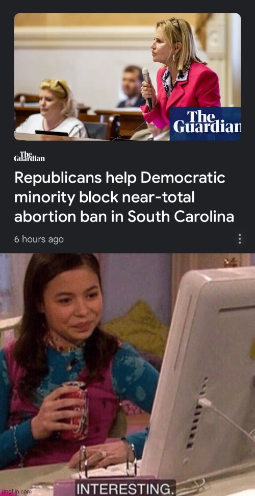 image tagged in icarly interesting,abortion,democrats,gop hypocrite | made w/ Imgflip meme maker