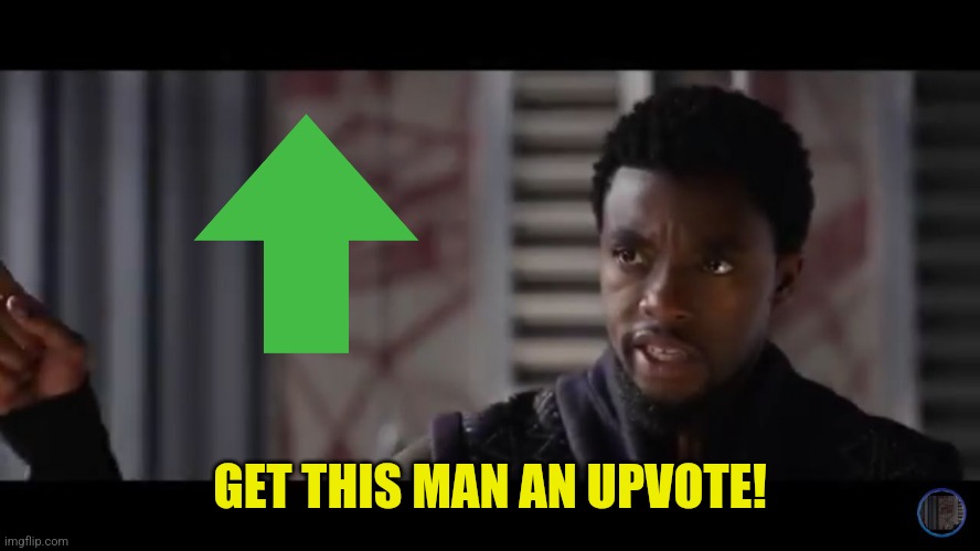 Black Panther - Get this man a shield | GET THIS MAN AN UPVOTE! | image tagged in black panther - get this man a shield | made w/ Imgflip meme maker
