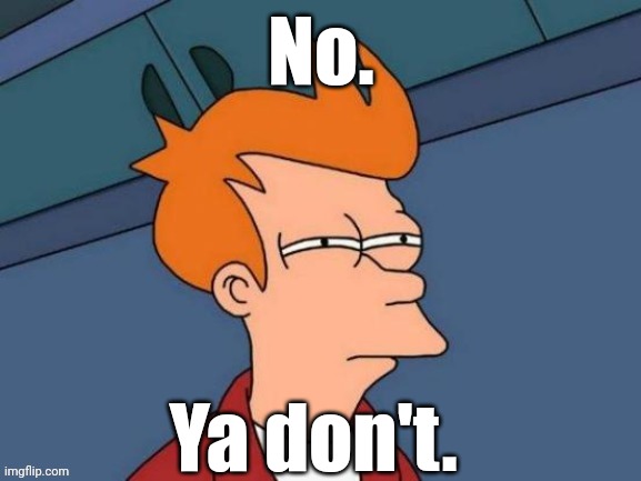 Fry is not sure... | No. Ya don't. | image tagged in fry is not sure | made w/ Imgflip meme maker