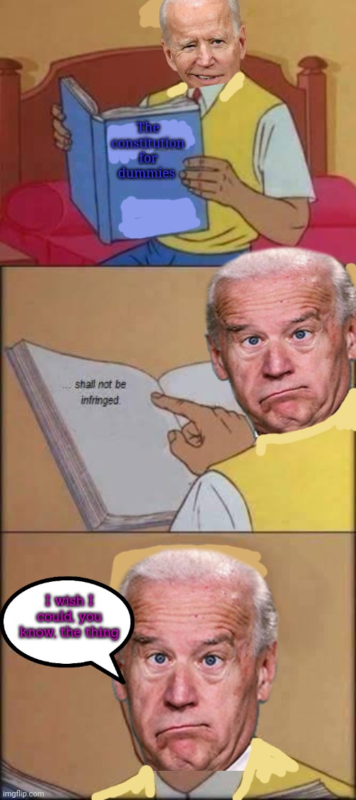 Bast president evar? | The constitution for dummies; I wish I could, you know, the thing | image tagged in i wish i could read,joe biden,best president,ever | made w/ Imgflip meme maker