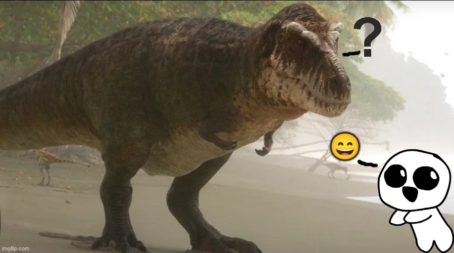 Yippee meets Hank | 😄 | image tagged in hank the tyrannosaurus rex,crossover | made w/ Imgflip meme maker