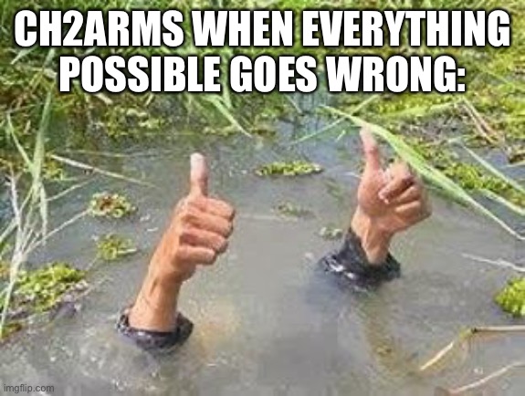“Because that’s the way it’s meant to be” I personally enjoy his music, I hope he gets more popular | CH2ARMS WHEN EVERYTHING POSSIBLE GOES WRONG: | image tagged in flooding thumbs up | made w/ Imgflip meme maker