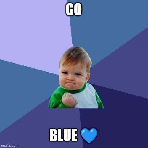 Go Michigan wolverines | GO; BLUE 💙 | image tagged in memes,success kid | made w/ Imgflip meme maker