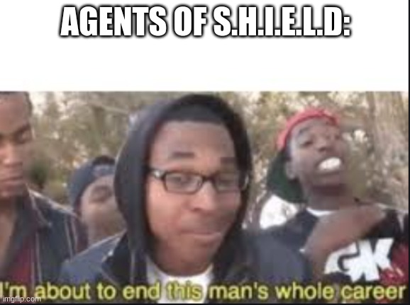 im about to end this mans whole carrer | AGENTS OF S.H.I.E.L.D: | image tagged in im about to end this mans whole carrer | made w/ Imgflip meme maker