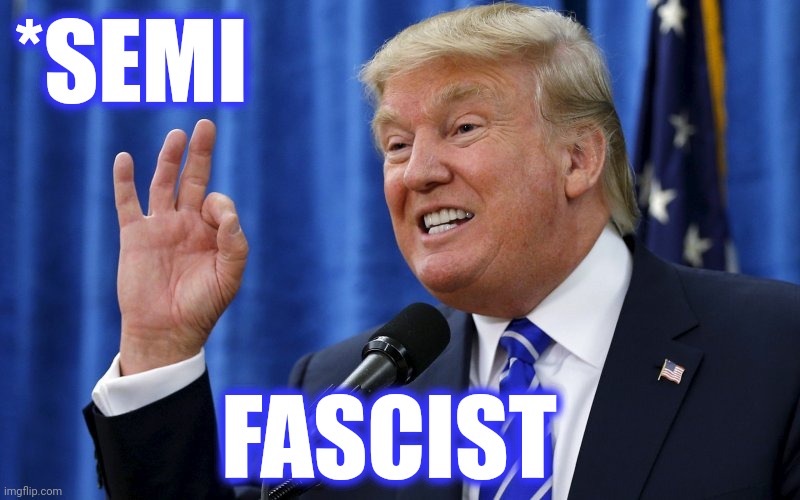 Trump OK | *SEMI FASCIST | image tagged in trump ok | made w/ Imgflip meme maker
