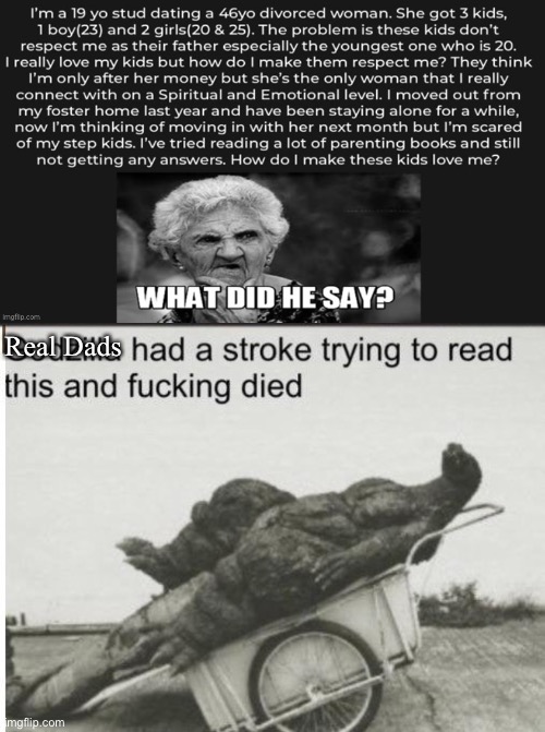 Dad? | Real Dads | image tagged in godzilla,dad | made w/ Imgflip meme maker
